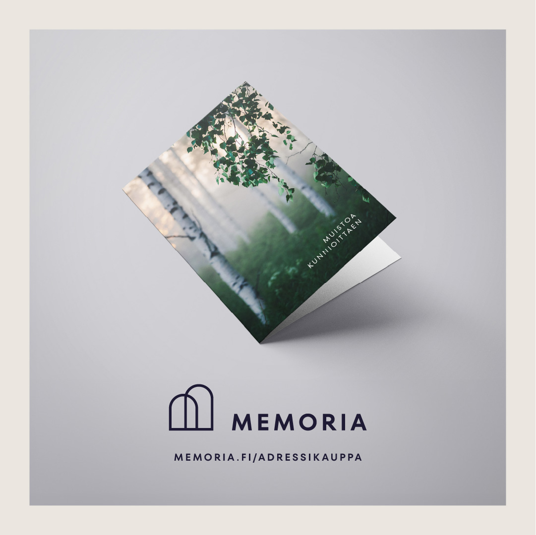 Memoria adressikaupasta tilaat adressin suoraan omaisille